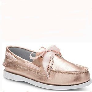 Rose Gold Sperry Boat Shoes 